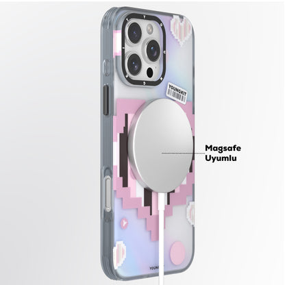 iPhone 15 Pro Max Kılıf M-safe Şarj Özellikli Youngkit Love Serisi Kapak