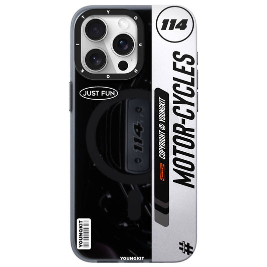 iPhone 15 Pro Max Kılıf M-safe Şarj Özellikli Youngkit Motorcycle Legend Serisi Kapak