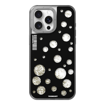 iPhone 15 Pro Max Kılıf M-safe Şarj Özellikli Youngkit Quicksand Beads Serisi Kapak