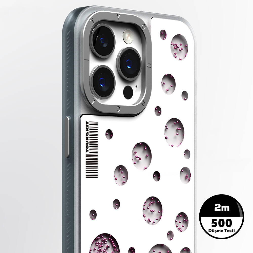 iPhone 15 Pro Max Kılıf M-safe Şarj Özellikli Youngkit Quicksand Beads Serisi Kapak