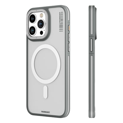 iPhone 15 Pro Max Kılıf M-safe Şarj Özellikli Youngkit Rock Sand Serisi Kapak