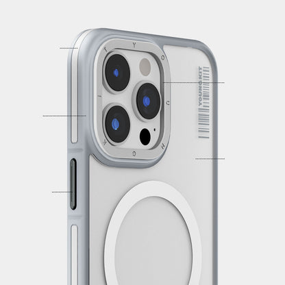 iPhone 15 Pro Max Kılıf M-safe Şarj Özellikli Youngkit Rock Sand Serisi Kapak