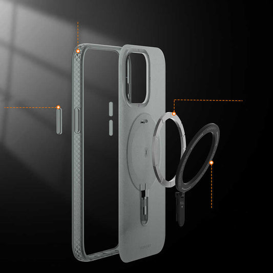 iPhone 15 Pro Max Kılıf M-safe Şarj Özellikli Youngkit Rock Serisi Kapak