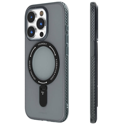 iPhone 15 Pro Max Kılıf M-safe Şarj Özellikli Youngkit Rock Serisi Kapak