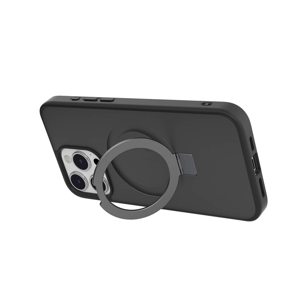 iPhone 15 Pro Max Kılıf M-safe Şarj Özellikli Yüzük Standlı Lisanslı Switcheasy Magstand-M Kapak