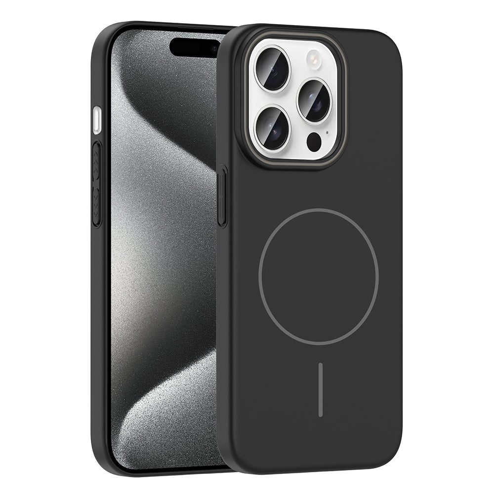 Apple iPhone 15 Pro Max Kılıf M-safe Şarj Özellikli Zore Ruby Sert Kapak