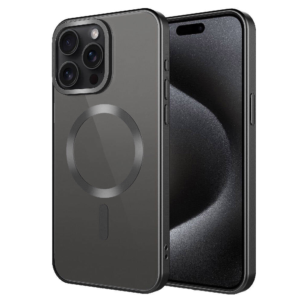 Apple iPhone 15 Pro Max Kılıf Mat Tasarımlı M-safe Wireless Şarj Özellikli Zore Mat Setro Kapak
