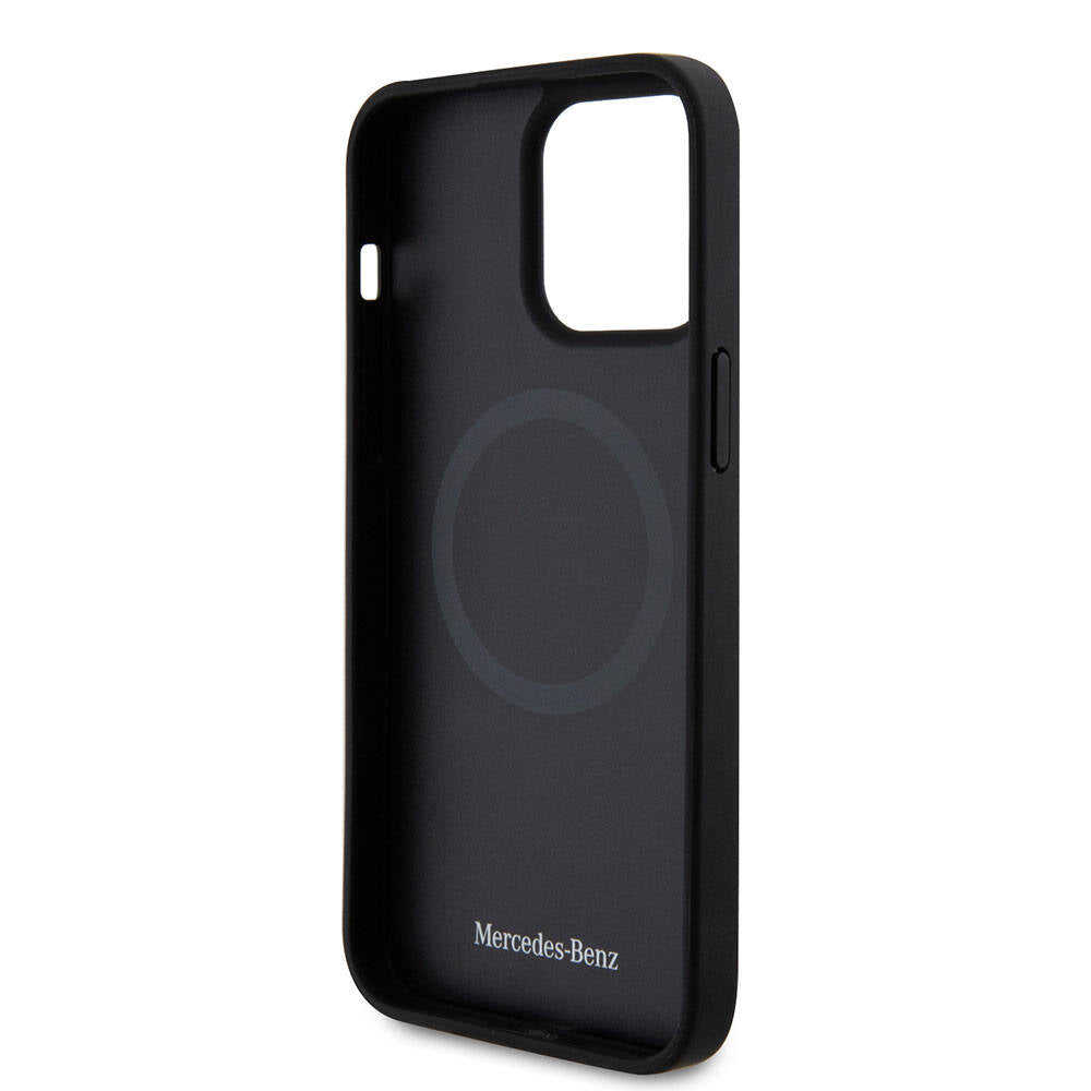iPhone 15 Pro Max Kılıf Mercedes Benz Orjinal Lisanslı M-safe Şarj Özellikli Alüminyum Arka Yüzey Metal Yıldız Logolu Kapak