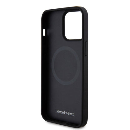 iPhone 15 Pro Max Kılıf Mercedes Benz Orjinal Lisanslı M-safe Şarj Özellikli Alüminyum Arka Yüzey Metal Yıldız Logolu Kapak