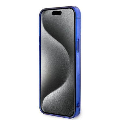iPhone 15 Pro Max Kılıf Mercedes Benz Orjinal Lisanslı M-safe Şarj Özellikli Çift Katmanlı Mavi Yıldız Desenli Kapak