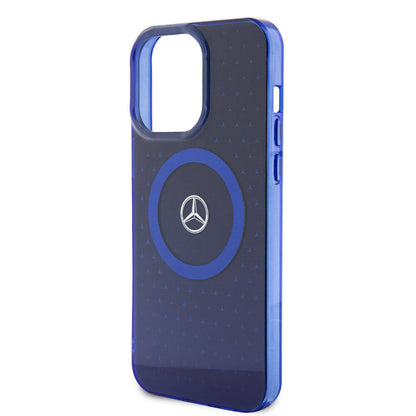 iPhone 15 Pro Max Kılıf Mercedes Benz Orjinal Lisanslı M-safe Şarj Özellikli Çift Katmanlı Mavi Yıldız Desenli Kapak