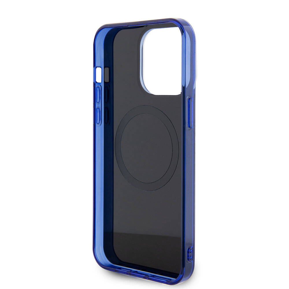 iPhone 15 Pro Max Kılıf Mercedes Benz Orjinal Lisanslı M-safe Şarj Özellikli Çift Katmanlı Mavi Yıldız Desenli Kapak