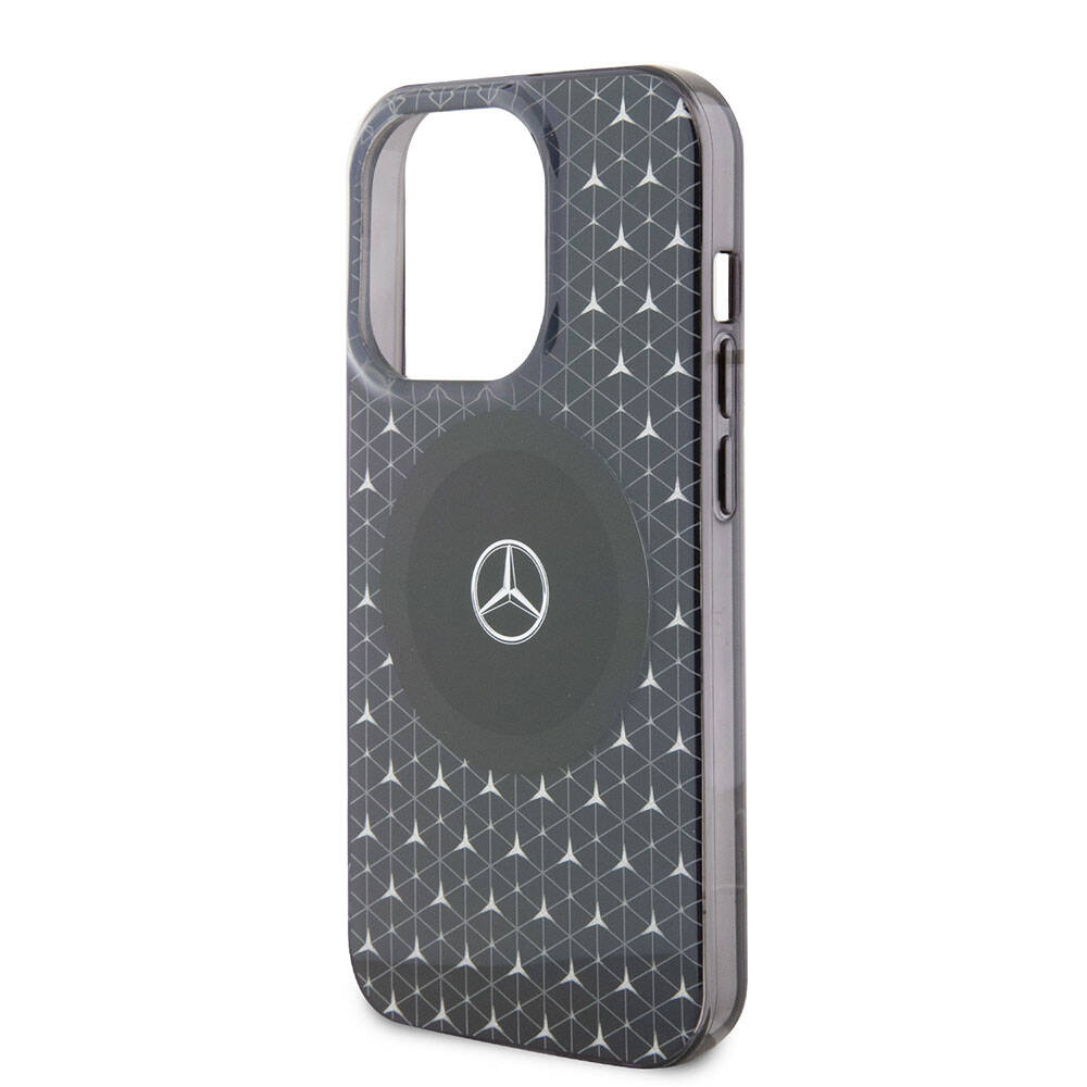 iPhone 15 Pro Max Kılıf Mercedes Benz Orjinal Lisanslı M-safe Şarj Özellikli Çift Katmanlı Mini Yıldız Desenli Kapak