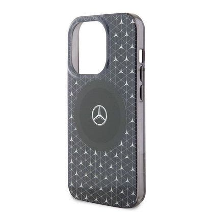 iPhone 15 Pro Max Kılıf Mercedes Benz Orjinal Lisanslı M-safe Şarj Özellikli Çift Katmanlı Mini Yıldız Desenli Kapak