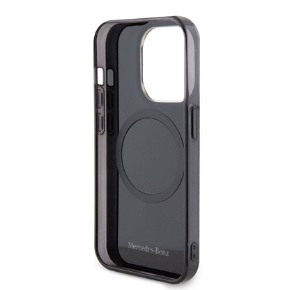 iPhone 15 Pro Max Kılıf Mercedes Benz Orjinal Lisanslı M-safe Şarj Özellikli Çift Katmanlı Mini Yıldız Desenli Kapak
