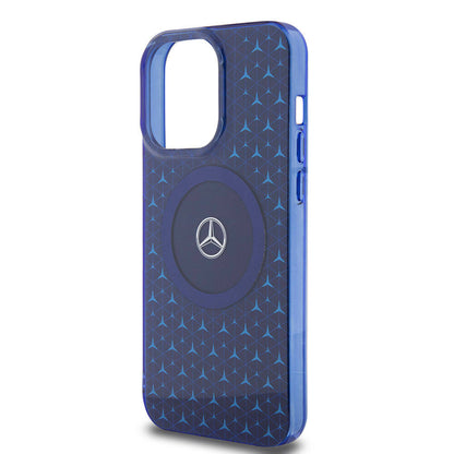 iPhone 15 Pro Max Kılıf Mercedes Benz Orjinal Lisanslı M-safe Şarj Özellikli Çift Katmanlı Mini Yıldız Desenli Kapak