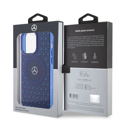 iPhone 15 Pro Max Kılıf Mercedes Benz Orjinal Lisanslı M-safe Şarj Özellikli Çift Katmanlı Mini Yıldız Desenli Kapak