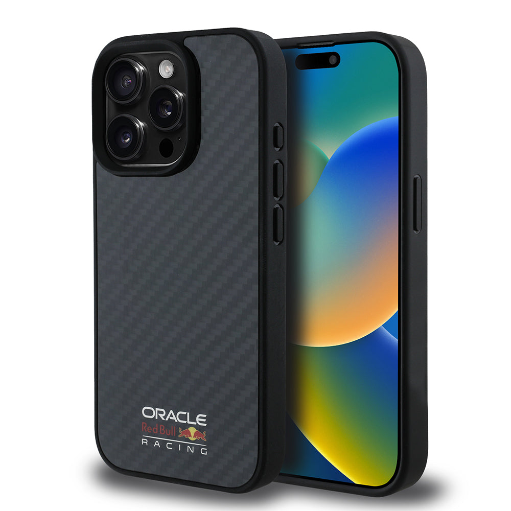 iPhone 15 Pro Max Kılıf Redbull Orjinal Lisanslı M-safe Şarj Özellikli Karbon Fiber Tasarımlı Parlayan Logolu Kapak