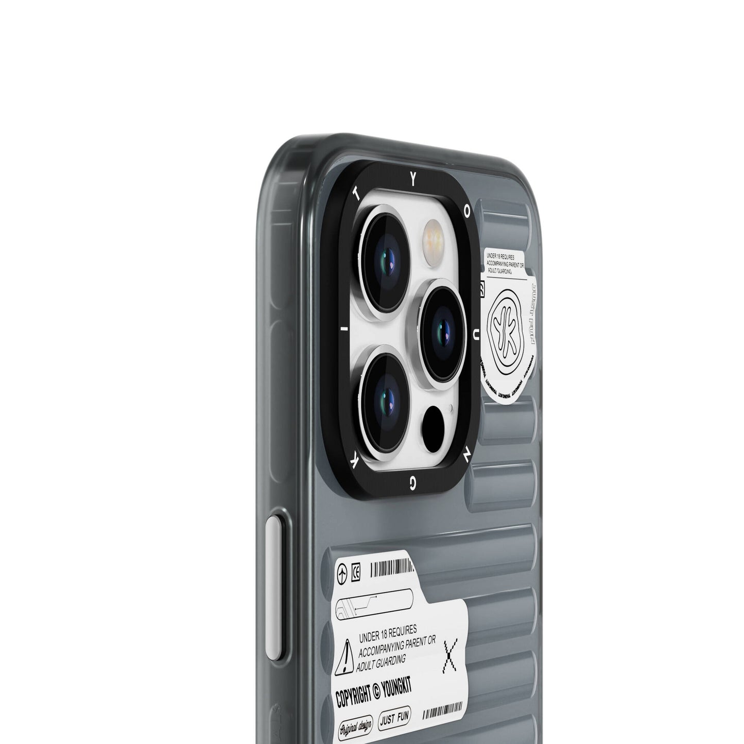 iPhone 15 Pro Max Kılıf Şeffaf Renkli Tasarım YoungKit Fluorite Serisi Kapak