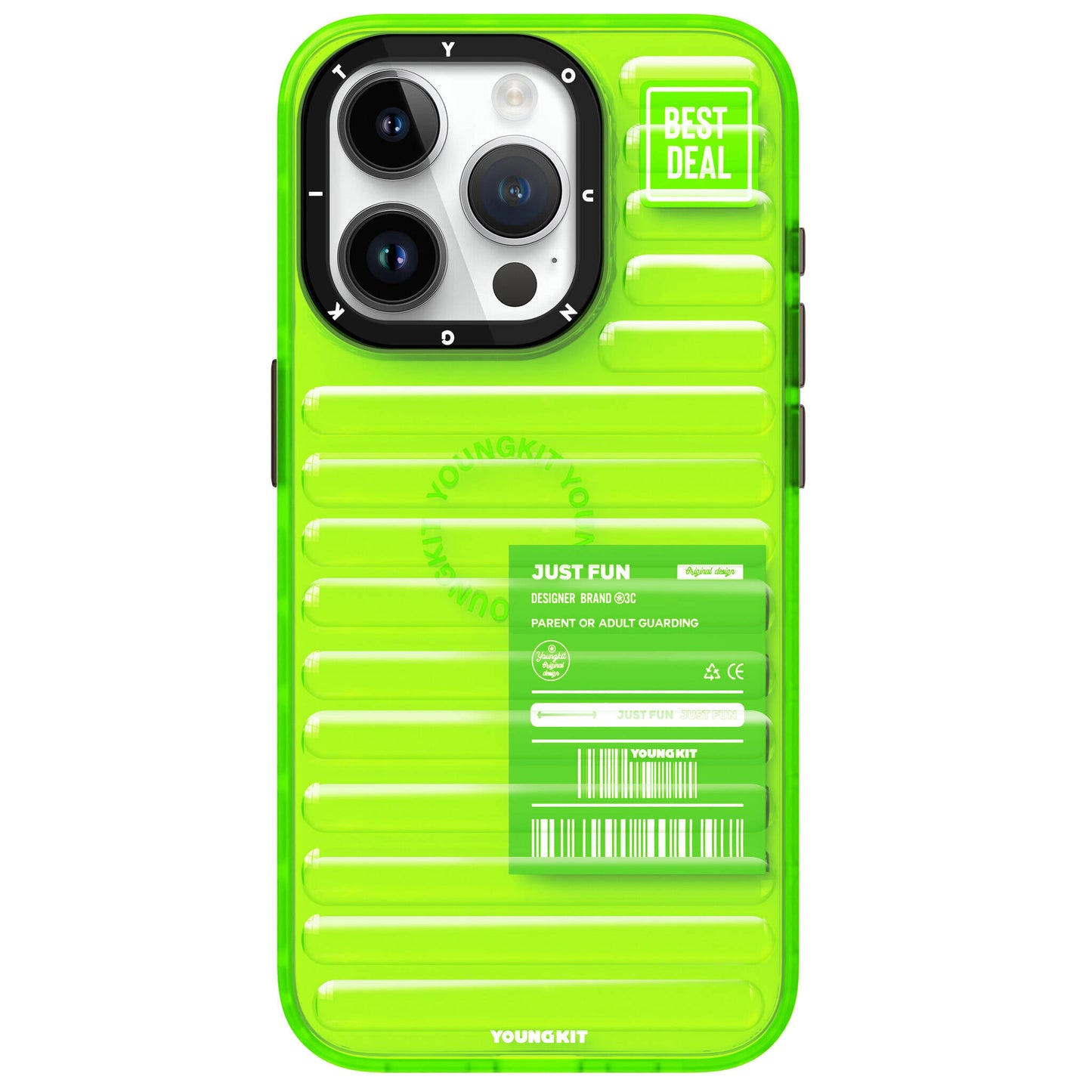 iPhone 15 Pro Max Kılıf Şeffaf Renkli Tasarım YoungKit Fluorite Serisi Kapak