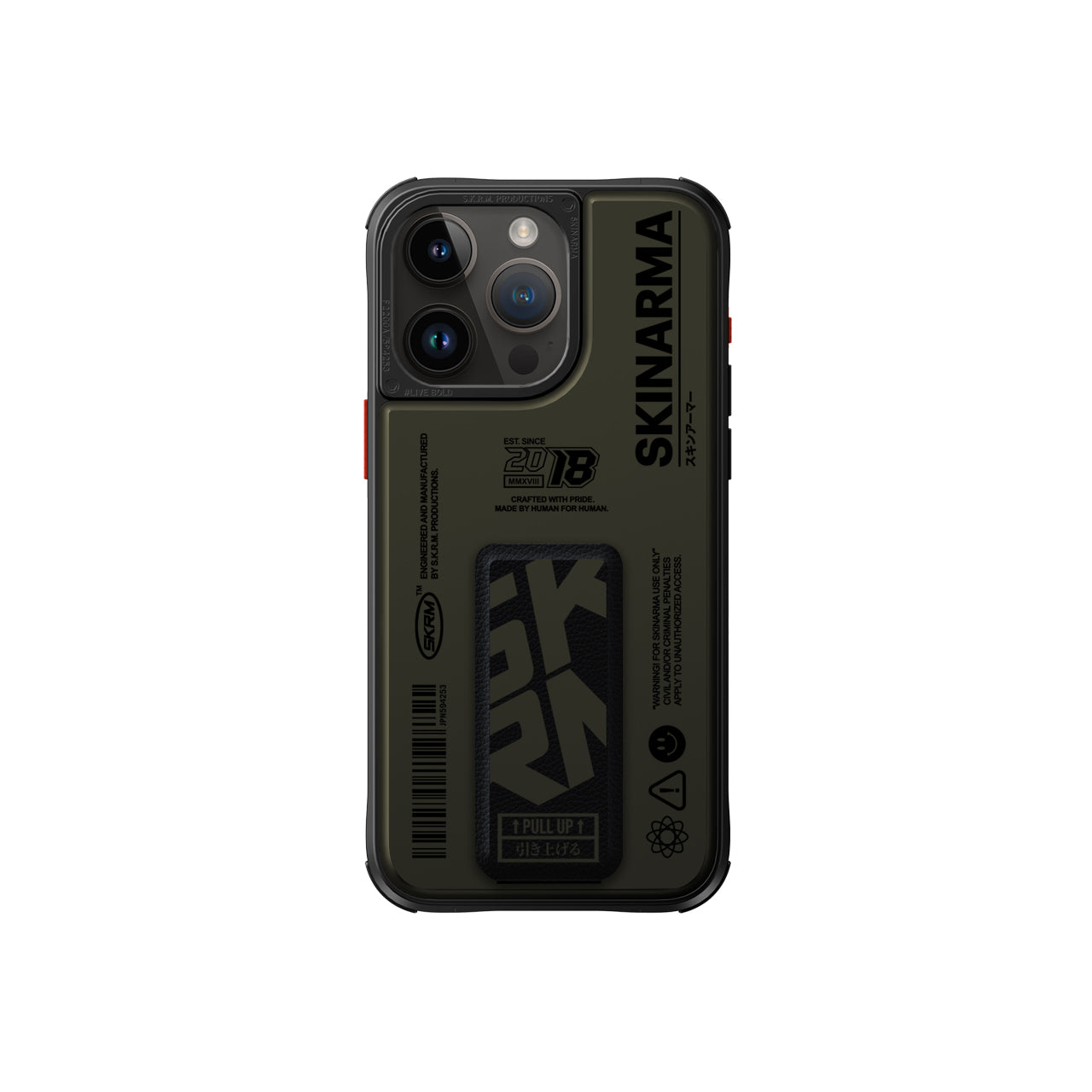 iPhone 15 Pro Max Kılıf SkinArma Desenli Airbag Tasarımlı Standlı Spunk Kapak