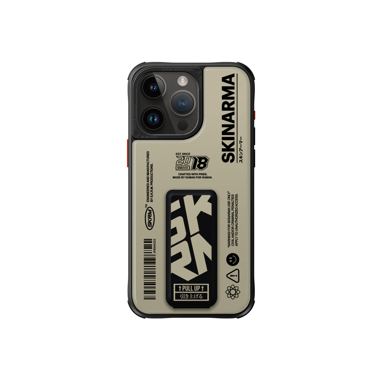 iPhone 15 Pro Max Kılıf SkinArma Desenli Airbag Tasarımlı Standlı Spunk Kapak