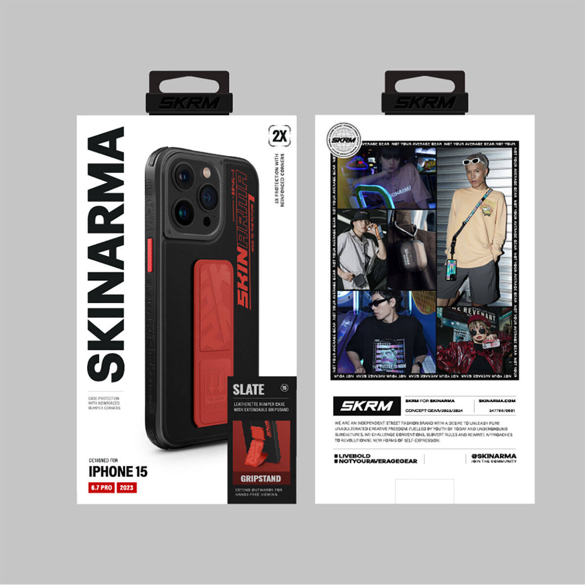 iPhone 15 Pro Max Kılıf SkinArma Standlı Deri Görünümlü Slate Kapak