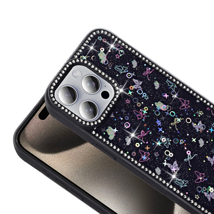 Apple iPhone 15 Pro Max Kılıf Taşlı ve Simli Tasarım Zore Azra Kapak