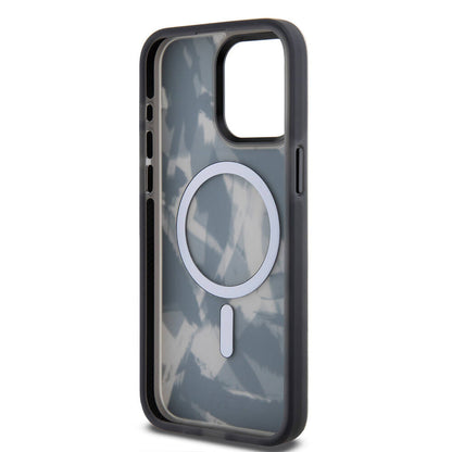 iPhone 15 Pro Max Kılıf TUMI Orjinal Lisanslı M-safe Şarj Özellikli Buzlanmış Saydam Fırça Kamuflajı Desenli Kapak
