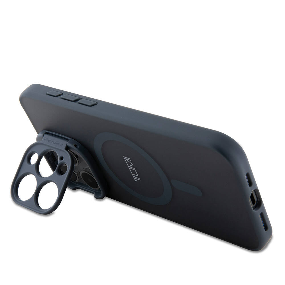 iPhone 15 Pro Max Kılıf TUMI Orjinal Lisanslı M-safe Şarj Özellikli Kamera Standlı Buzlu Mat Kapak