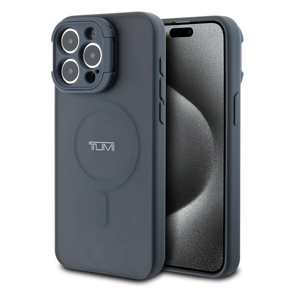 iPhone 15 Pro Max Kılıf TUMI Orjinal Lisanslı M-safe Şarj Özellikli Kamera Standlı Buzlu Mat Kapak