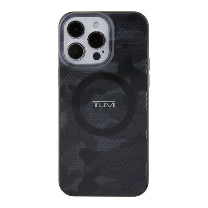 iPhone 15 Pro Max Kılıf TUMI Orjinal Lisanslı M-safe Şarj Özellikli PC TPU Çift Katmanlı Kamuflaj Desenli Kapak