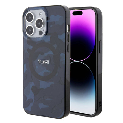 iPhone 15 Pro Max Kılıf TUMI Orjinal Lisanslı M-safe Şarj Özellikli PC TPU Çift Katmanlı Kamuflaj Desenli Kapak