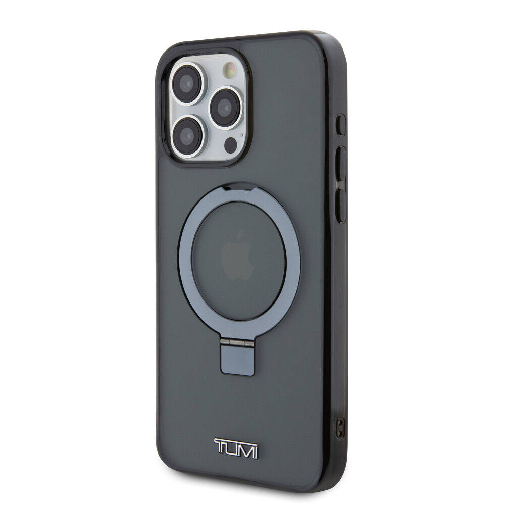 iPhone 15 Pro Max Kılıf TUMI Orjinal Lisanslı M-safe Şarj Özellikli PC TPU Metal Logolu Ring Standlı Kapak