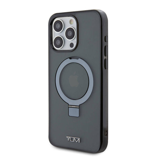 iPhone 15 Pro Max Kılıf TUMI Orjinal Lisanslı M-safe Şarj Özellikli PC TPU Metal Logolu Ring Standlı Kapak