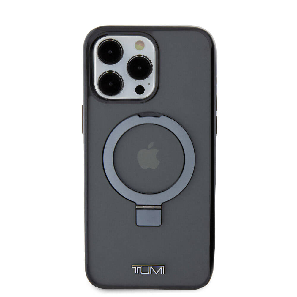 iPhone 15 Pro Max Kılıf TUMI Orjinal Lisanslı M-safe Şarj Özellikli PC TPU Metal Logolu Ring Standlı Kapak