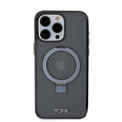 iPhone 15 Pro Max Kılıf TUMI Orjinal Lisanslı M-safe Şarj Özellikli PC TPU Metal Logolu Ring Standlı Kapak