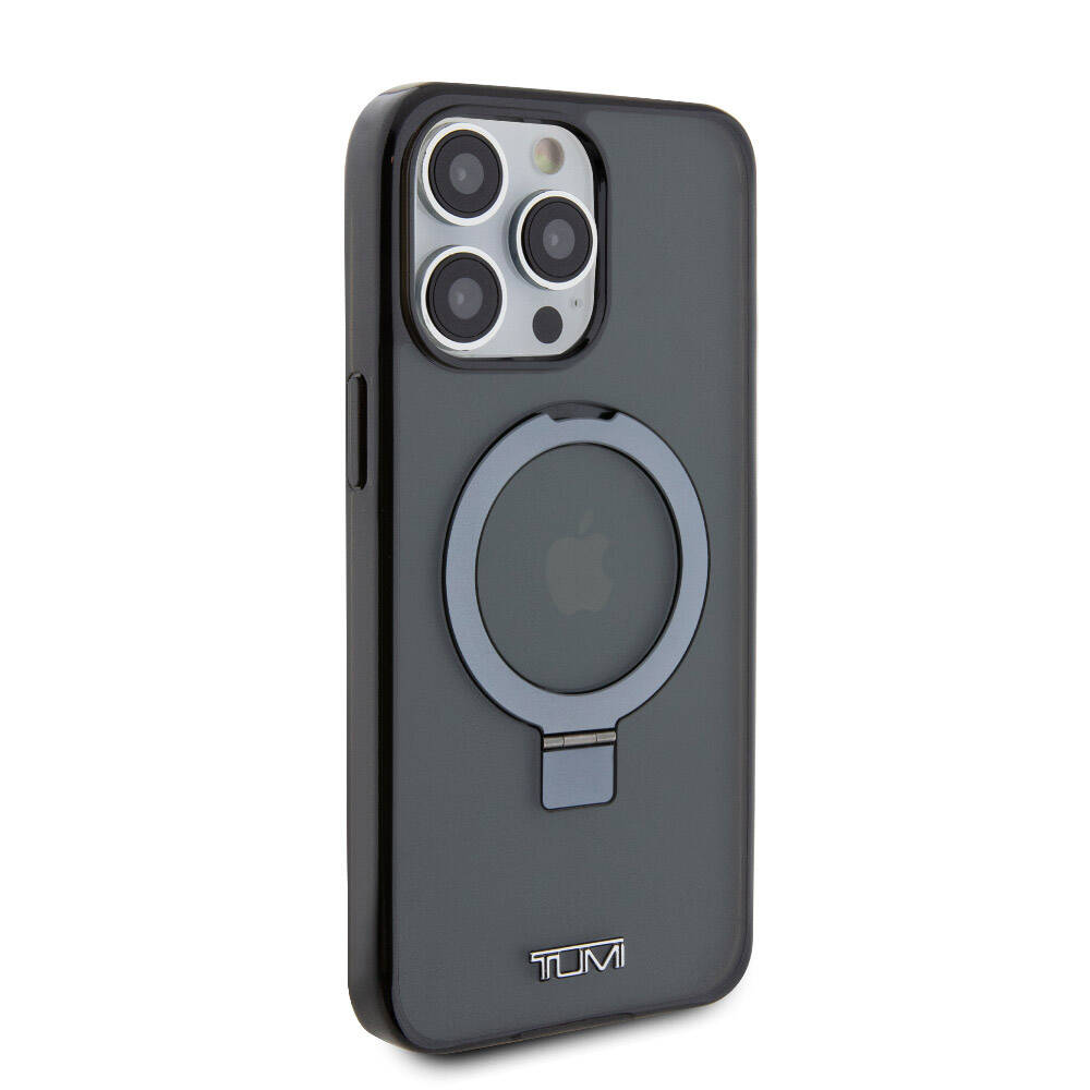iPhone 15 Pro Max Kılıf TUMI Orjinal Lisanslı M-safe Şarj Özellikli PC TPU Metal Logolu Ring Standlı Kapak