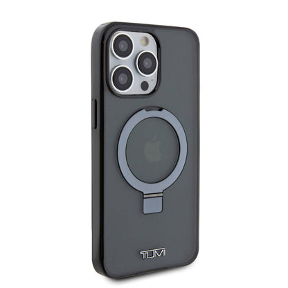 iPhone 15 Pro Max Kılıf TUMI Orjinal Lisanslı M-safe Şarj Özellikli PC TPU Metal Logolu Ring Standlı Kapak
