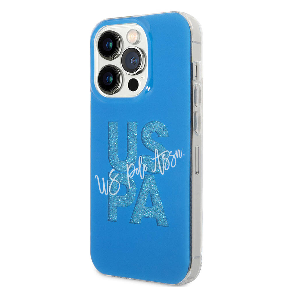 iPhone 15 Pro Max Kılıf U.S. Polo Assn. Orjinal Lisanslı Simli Parlak Alfabe Tasarım Kapak
