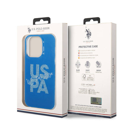 iPhone 15 Pro Max Kılıf U.S. Polo Assn. Orjinal Lisanslı Simli Parlak Alfabe Tasarım Kapak