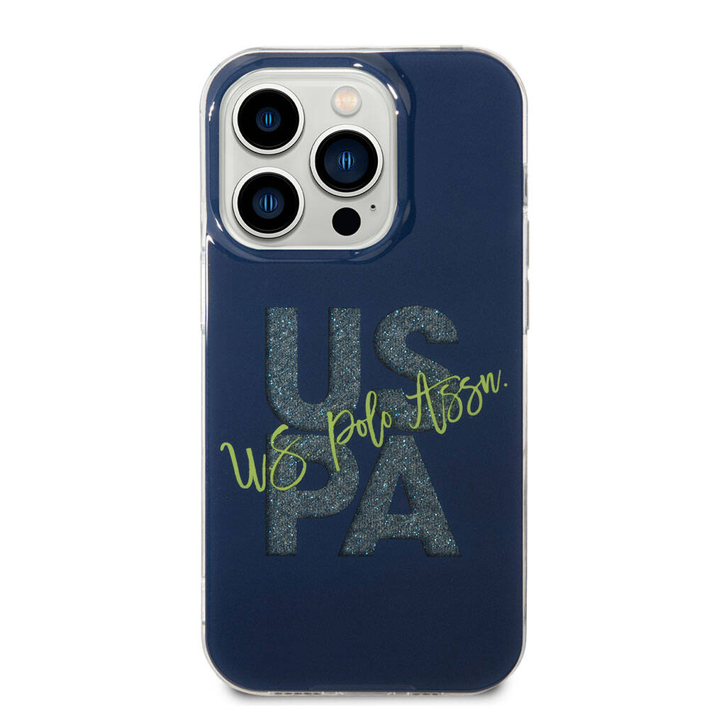 iPhone 15 Pro Max Kılıf U.S. Polo Assn. Orjinal Lisanslı Simli Parlak Alfabe Tasarım Kapak
