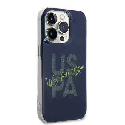 iPhone 15 Pro Max Kılıf U.S. Polo Assn. Orjinal Lisanslı Simli Parlak Alfabe Tasarım Kapak
