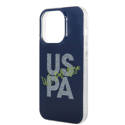 iPhone 15 Pro Max Kılıf U.S. Polo Assn. Orjinal Lisanslı Simli Parlak Alfabe Tasarım Kapak