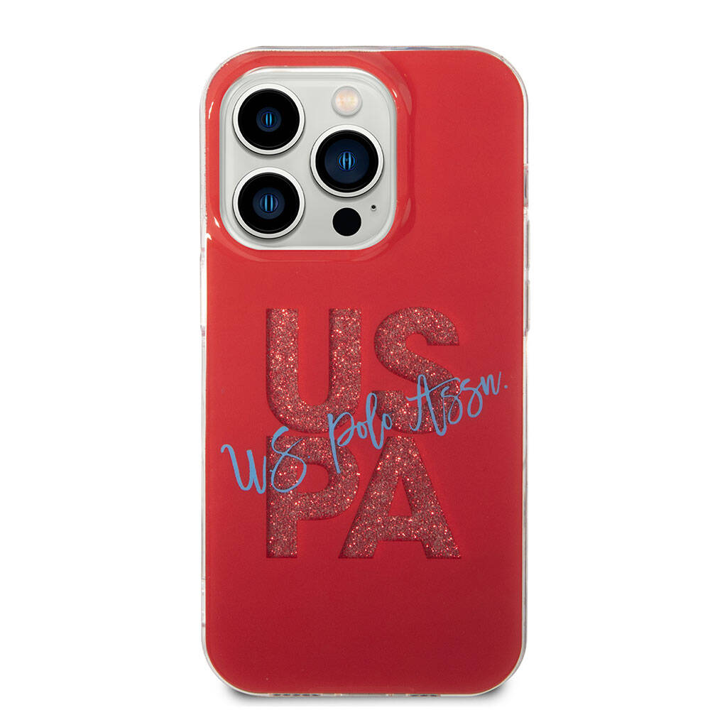 iPhone 15 Pro Max Kılıf U.S. Polo Assn. Orjinal Lisanslı Simli Parlak Alfabe Tasarım Kapak