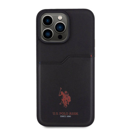 iPhone 15 Pro Max Kılıf U.S. Polo Assn. Orjinal Lisanslı Baskı Logolu PU Kartlıklı Kapak