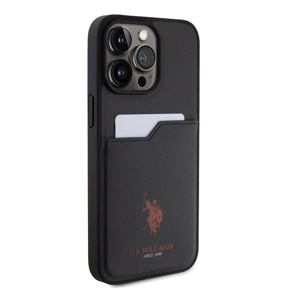 iPhone 15 Pro Max Kılıf U.S. Polo Assn. Orjinal Lisanslı Baskı Logolu PU Kartlıklı Kapak