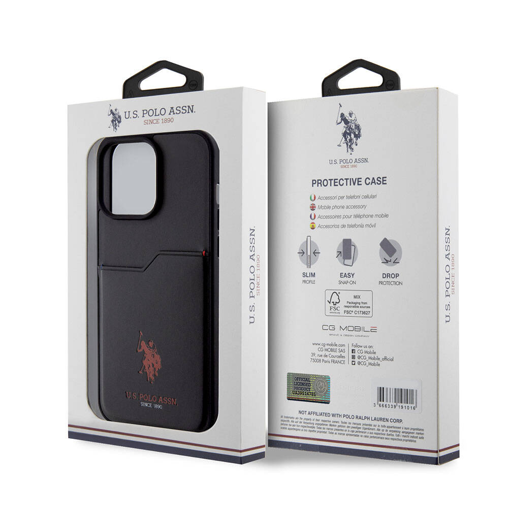 iPhone 15 Pro Max Kılıf U.S. Polo Assn. Orjinal Lisanslı Baskı Logolu PU Kartlıklı Kapak