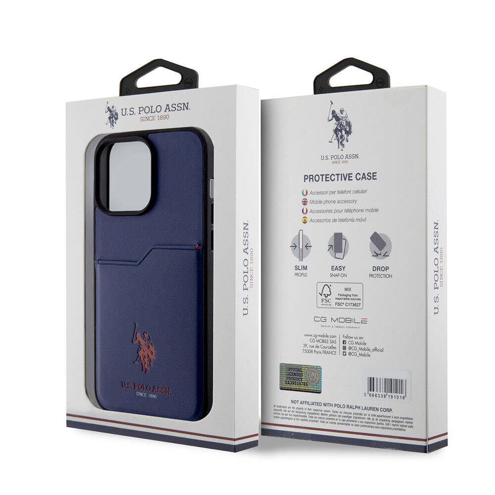 iPhone 15 Pro Max Kılıf U.S. Polo Assn. Orjinal Lisanslı Baskı Logolu PU Kartlıklı Kapak