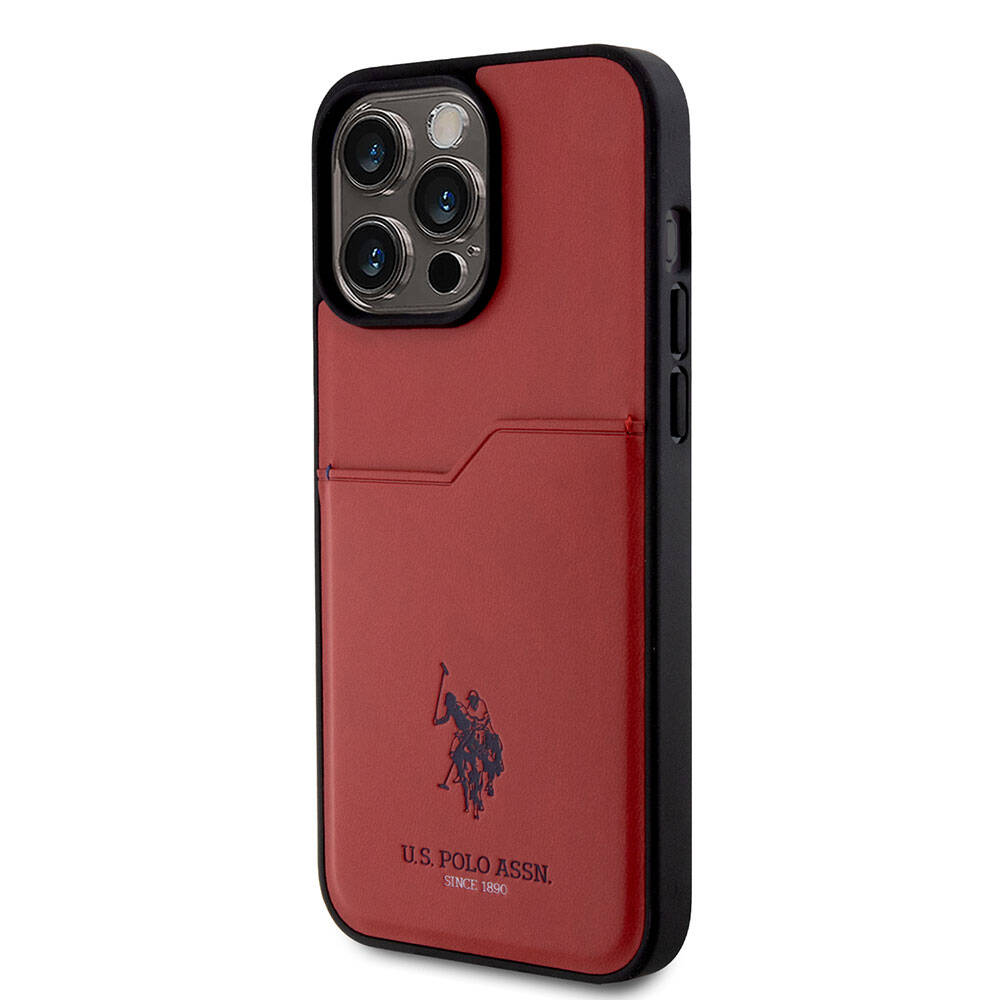 iPhone 15 Pro Max Kılıf U.S. Polo Assn. Orjinal Lisanslı Baskı Logolu PU Kartlıklı Kapak